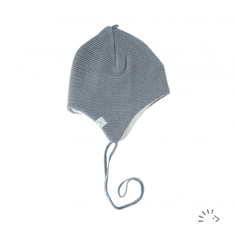 Πλεκτό Σκουφάκι για Μωρά από Μαλλί Grey