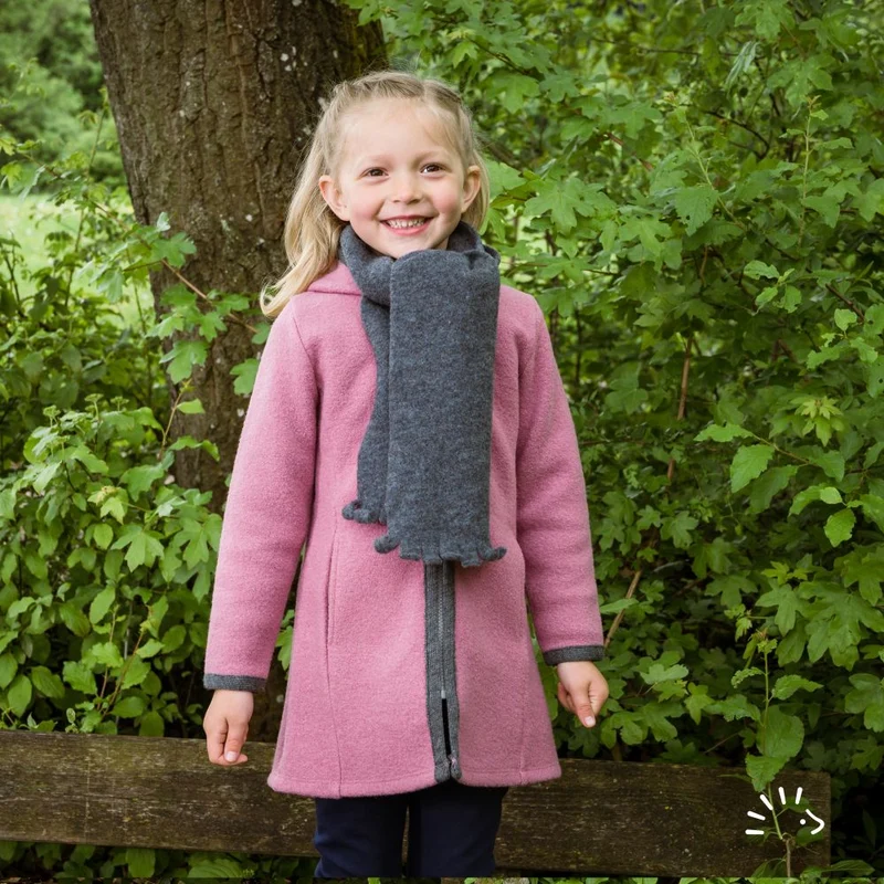 Παιδικό Κασκόλ απο απαλό Μαλλί Wool Fleece Grey