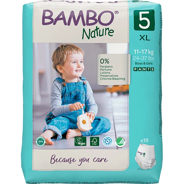 Οικολογικές Πάνες Βρακάκι Μιας Χρήσης Bambo Nature No 5 (11-17 kg)