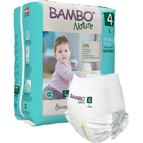 Οικολογικές Πάνες Βρακάκι Μιας Χρήσης Bambo Nature No 4 (7-12 kg)
