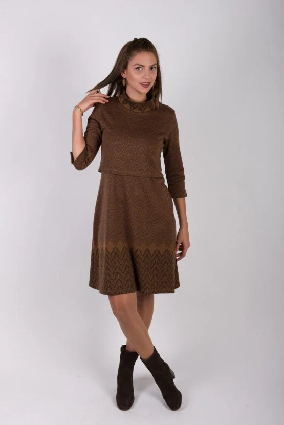 Φόρεμα θηλασμού και Εγκυμοσύνης Brown Knitted Dress