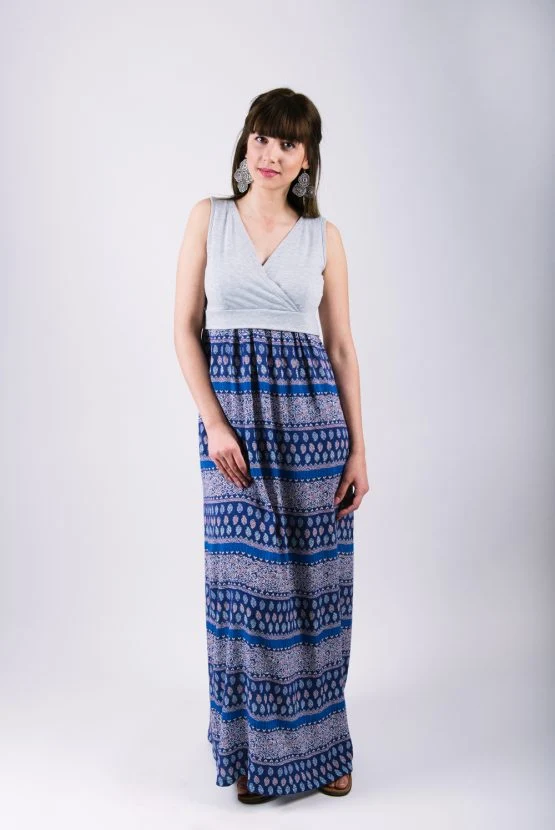 Φόρεμα Θηλασμού Καλοκαιρινό Marine Grey Dress
