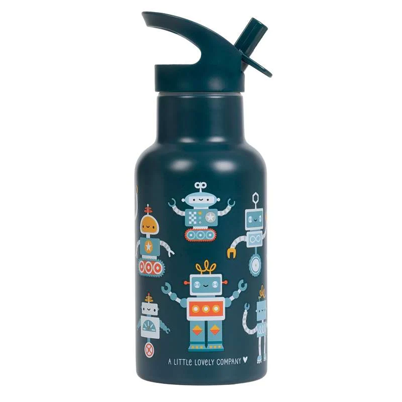 A Little Lovely Company Termo stålflaska - 350 ml - Robotar