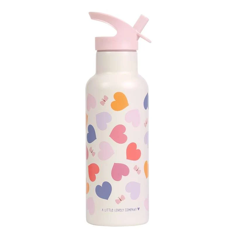 A Little Lovely Company Termo stålvattenflaska - XL - 500ml - Hearts