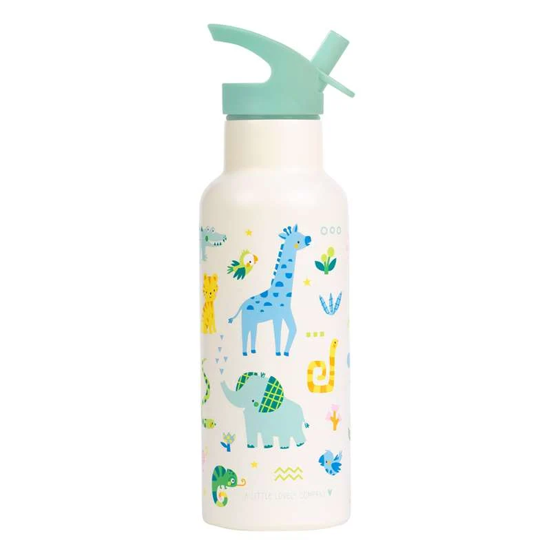 A Little Lovely Company Termo stålvattenflaska - XL - 500 ml - Jungle