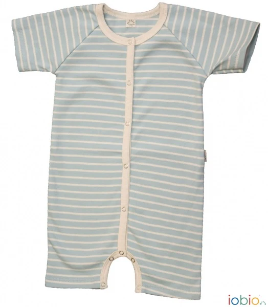 Playsuit Κοντομάνικο οργανικό βαμβάκι γαλάζιο