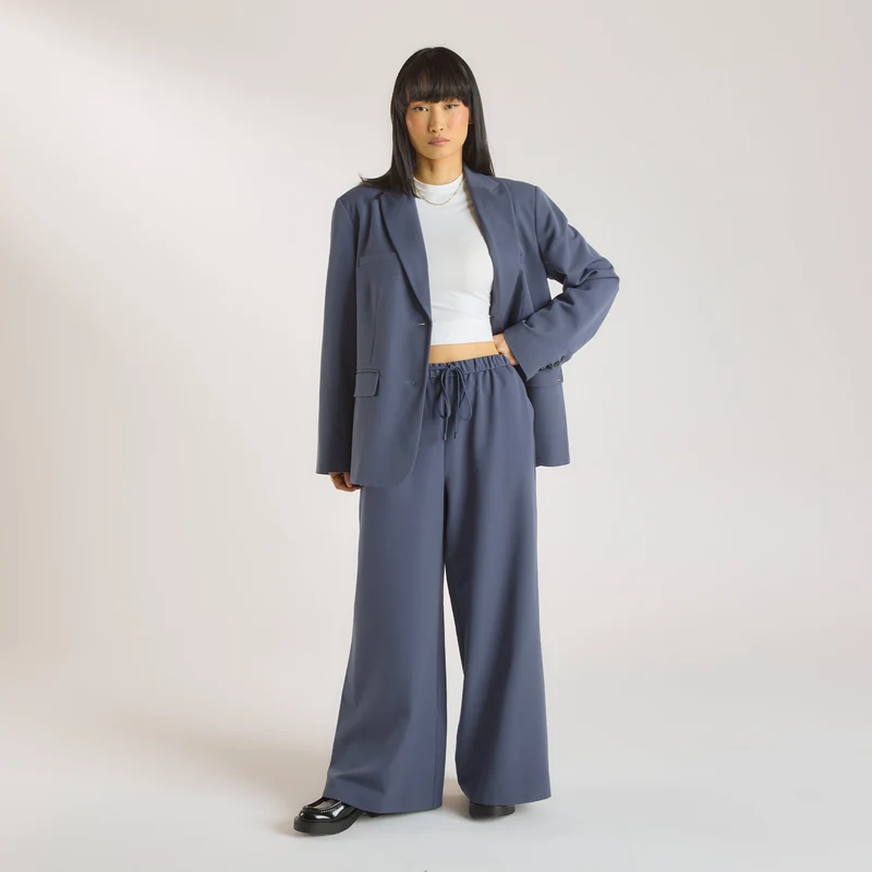 Relaxed-Fit Tailored Byxor - Blå