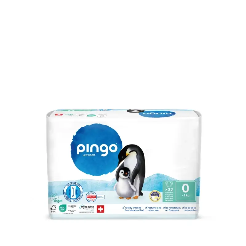 Pingo eco-friendly nappies, Size 0 (<3 kg), 32 pieces