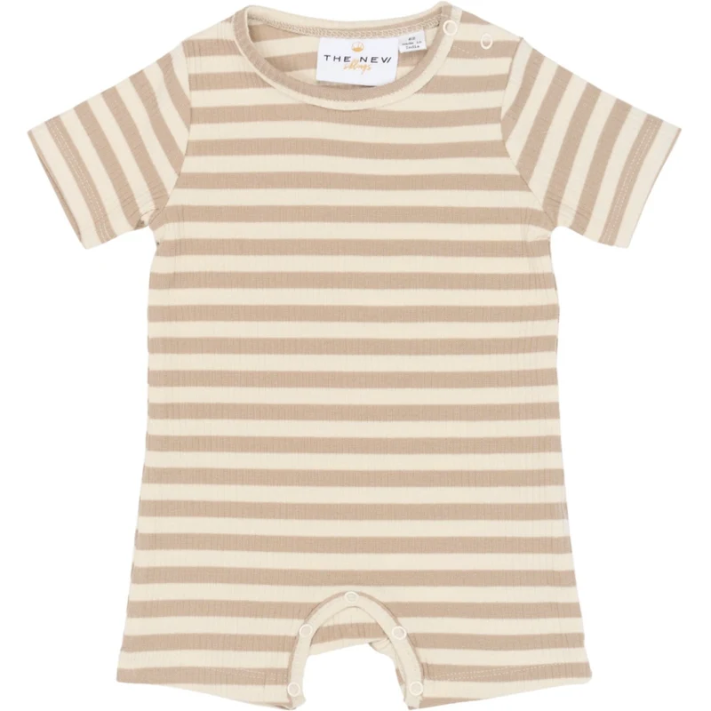 THE NEW Siblings Humus Striped Tnsbfro S_S Rib Jumpsuit