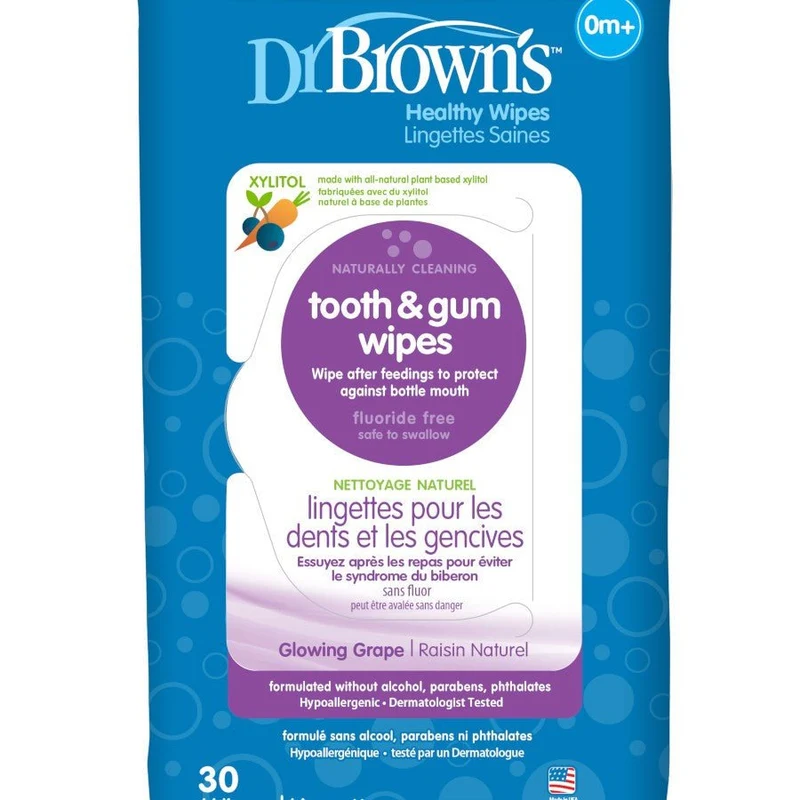 Dr. Brown’s Tooth and Gum Wipes, 30 Count