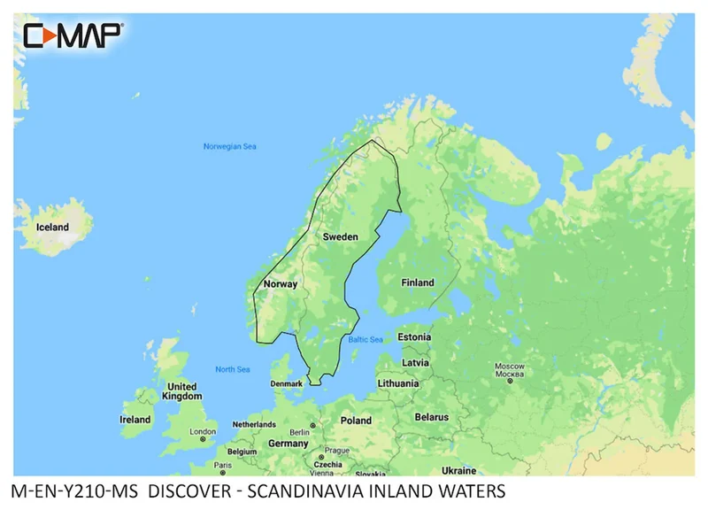 C-MAP Discover Insjöar Skandinavien