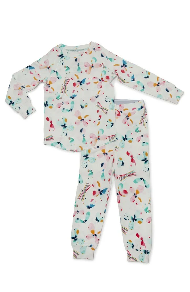 LOULOU LOLLIPOP 2-Pc Pajama Set In TENCEL Butterfly