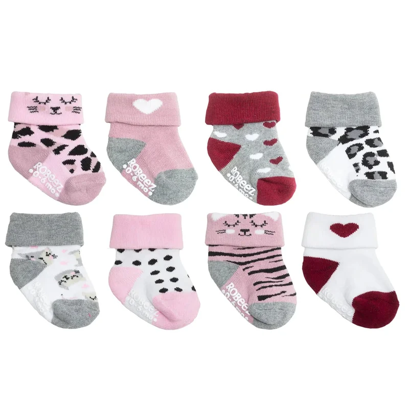 Robeez 8 Pack Infant Socks - Little Kitty