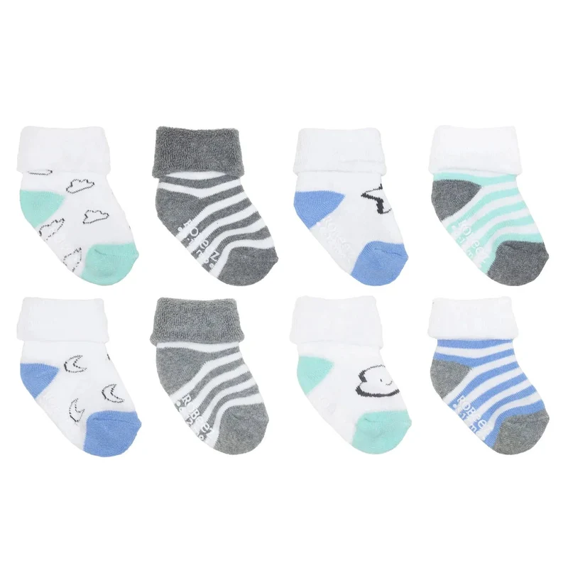 Robeez 8 Pack Infant Socks - Moon & Stars