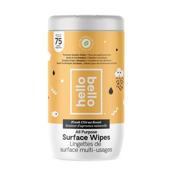 Hello Bello - All-Purpose Surface Wipes – Fresh Citrus Scent – 75ct