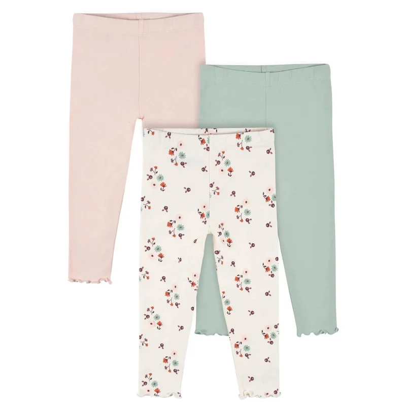 Gerber Childrenswear Green Floral 3 Pk Set