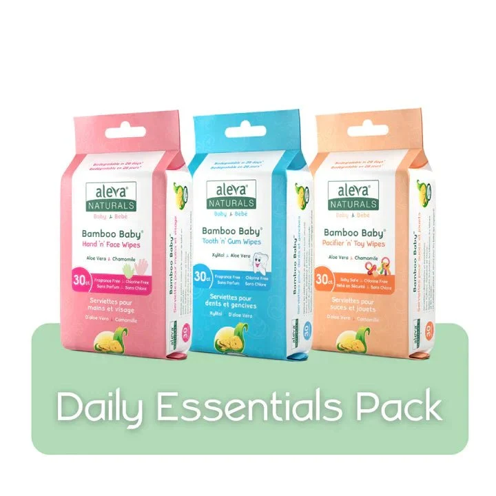 aleva NATURALS Bamboo Baby Daily Essentials Wipes Pack