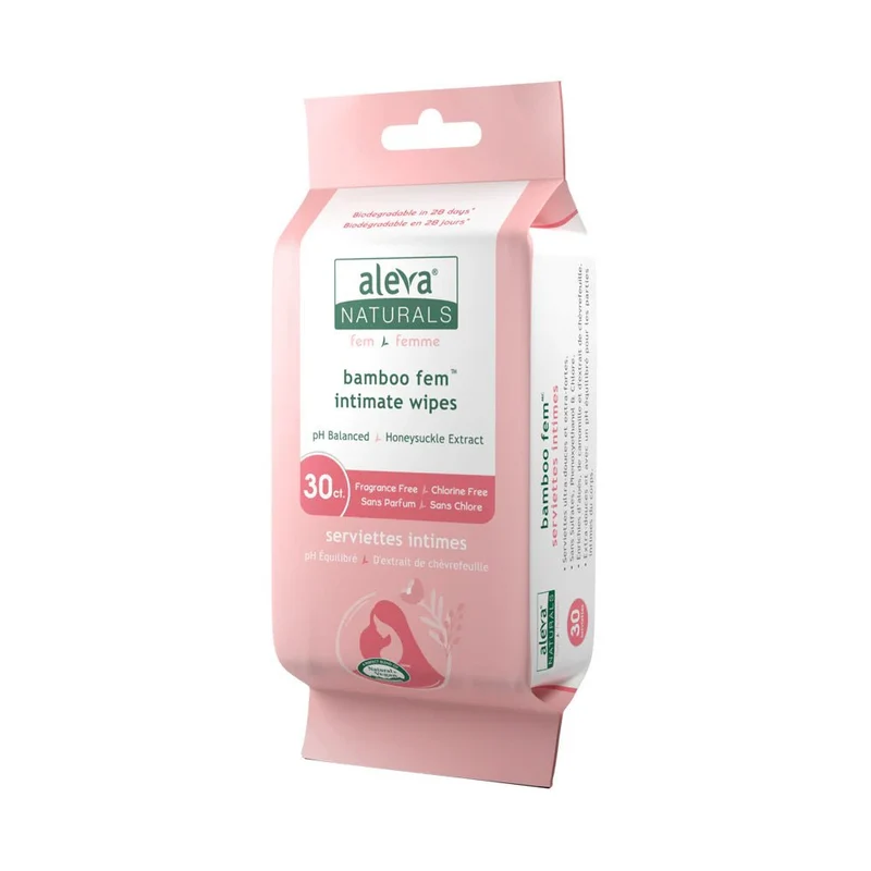 aleva NATURALS Bamboo Fem Wipes