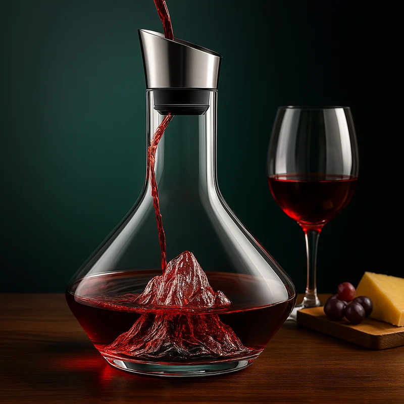 Elegant Vinkaraffel i Krystalglas med Kunstnerisk Design