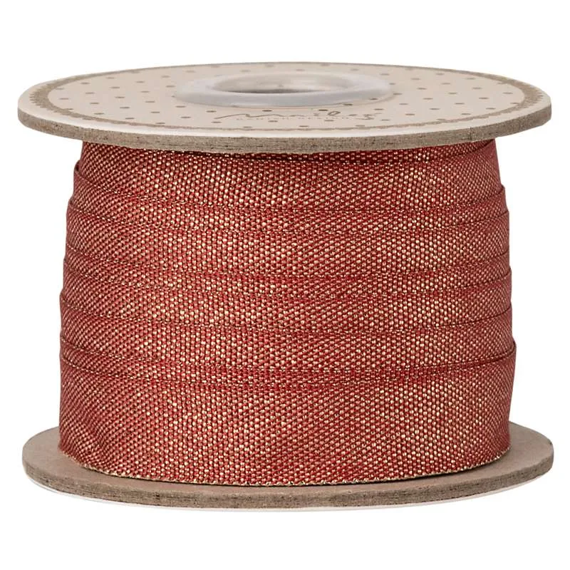 Maileg Gavebånd - 13mm/10m - Rød/Guld