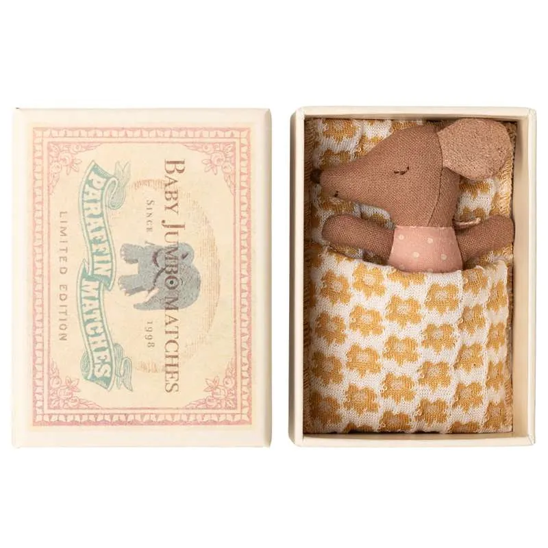 Maileg Sleepy Wakey - Baby Mus i Tändsticksask - Rosa