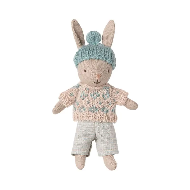 Maileg Hare - Micro - Winter - Sand - Mint