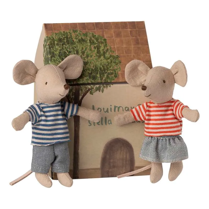 Maileg LouiMax and Stella - Little Brother and Little Sister Mouse