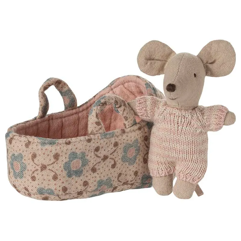 Maileg Babymus i Babylift - Rosa