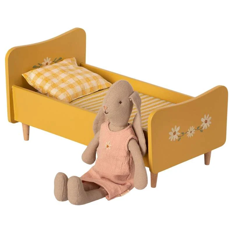 Maileg Wooden Bed - Miniature - Yellow