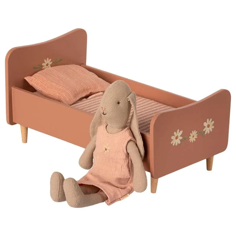 Maileg Wooden Bed - Miniature - Dusty Rose