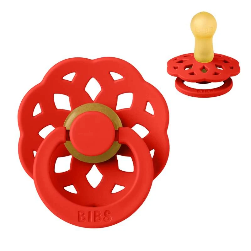 BIBS Round Boheme pacifier - sz. 2 - natural rubber - Candy Apple