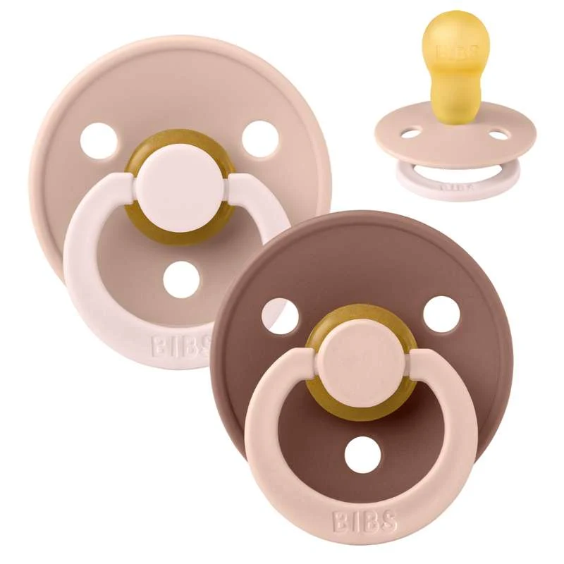 BIBS Rund Colour napp - Str. 3 - Naturgummi - Fusion Studio - Blush/Woodchuck Mix