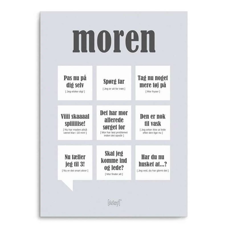 Dialægt Plakat moren - flere størrelser