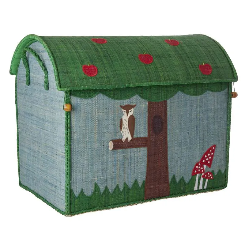 RICE Raffia Storage House - Happy Forest - Large
