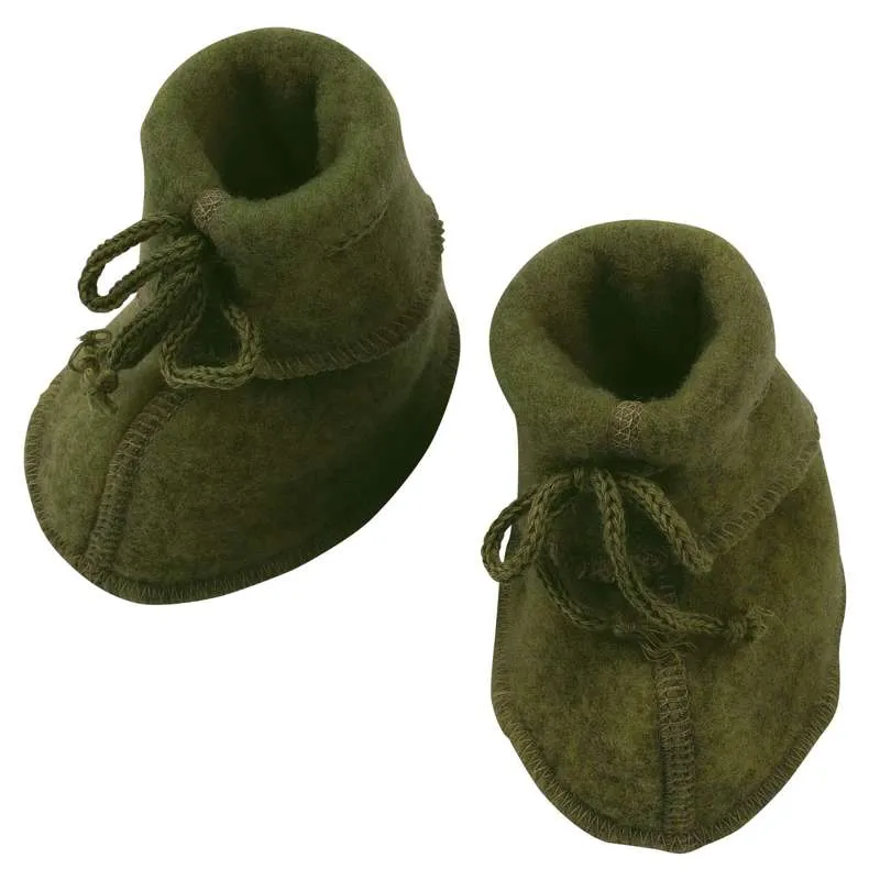Engel Natur Baby Booties - Pure Wool Fleece - Reed Melange
