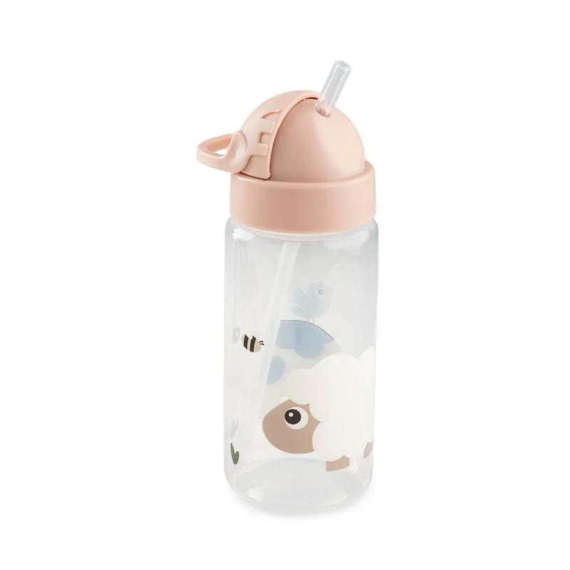 Done by Deer Drickflaska m. Sugrör - 350ml - Tiny Farm - Puder