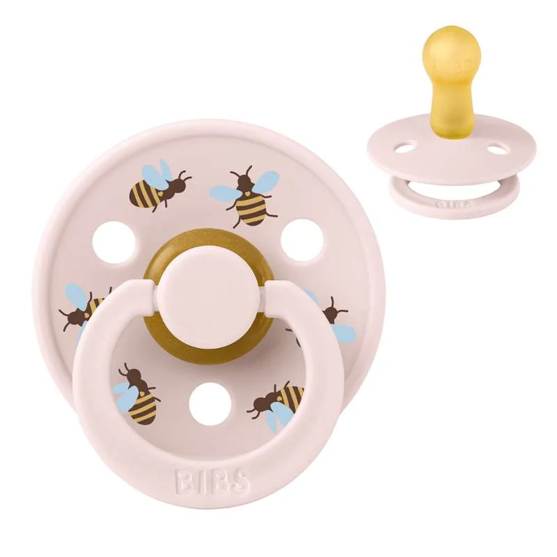 BIBS Rund Colour Napp - Str. 2 - Naturgummi - Bumblebee Studio - Petal