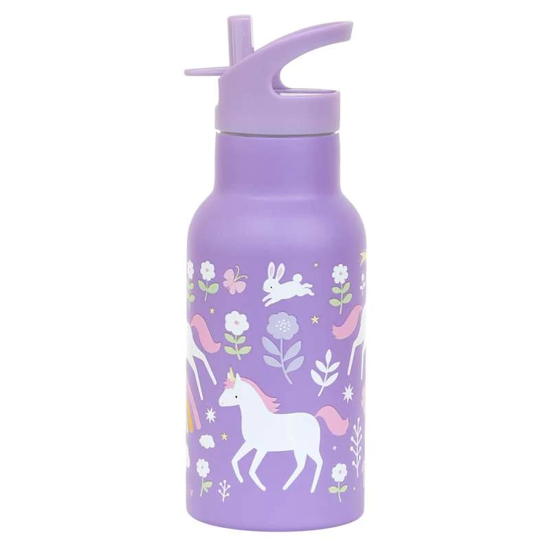 A Little Lovely Company Ståldrickkeflaska - 350ml - Unicorn Drömmar