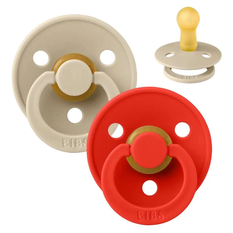 Bibs Rund Colour Napp - 2-Pack - strl. 2 - naturgummi - Vanilj/Karamelläpple