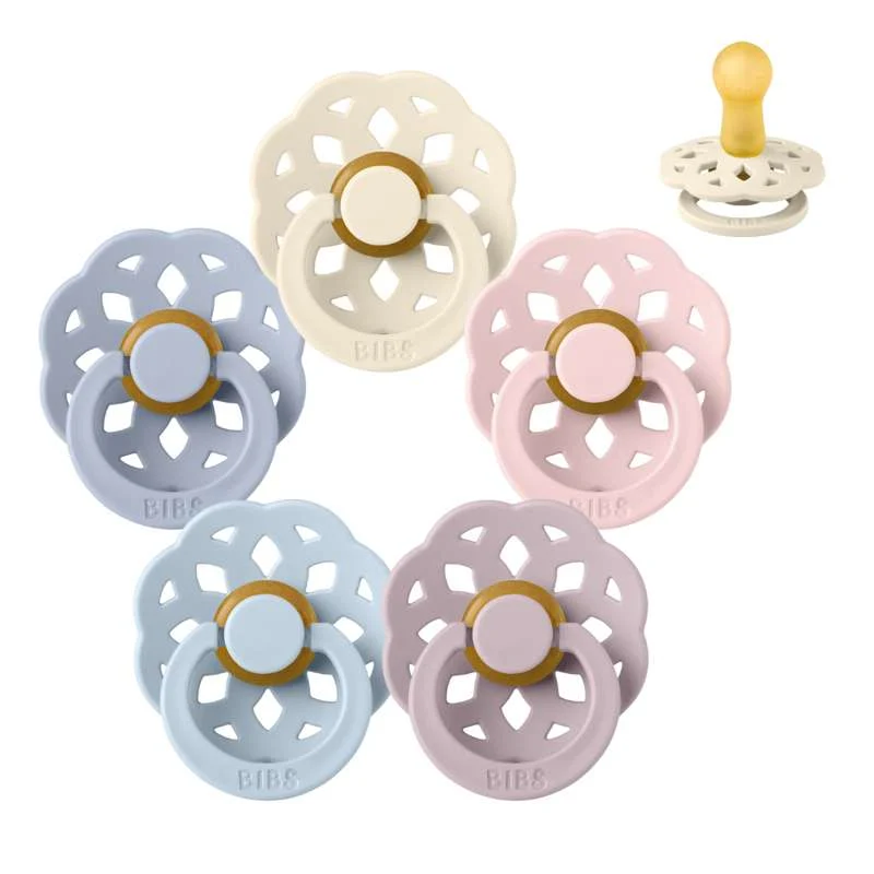 BIBS Round Boheme Pacifier - bundle - 5 pcs. - sz. 2 - The Babyshower Collection