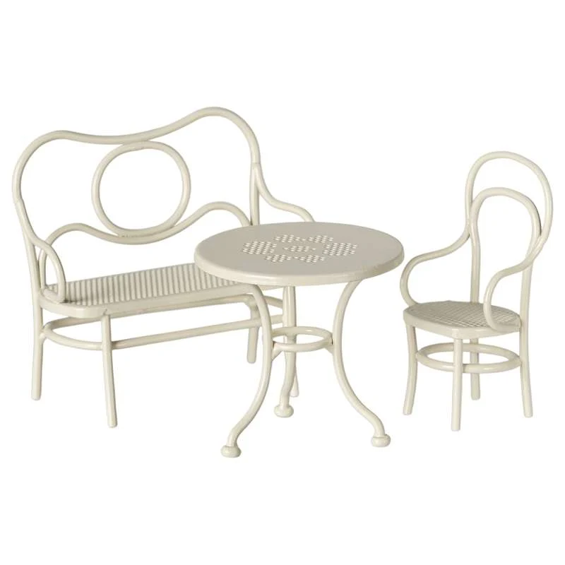Maileg Café set - Mouse - Small - Raw white