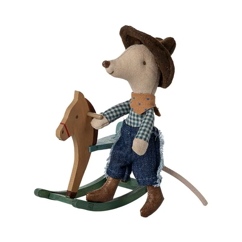 Maileg Cowboymus På Gungstol - Lillebror