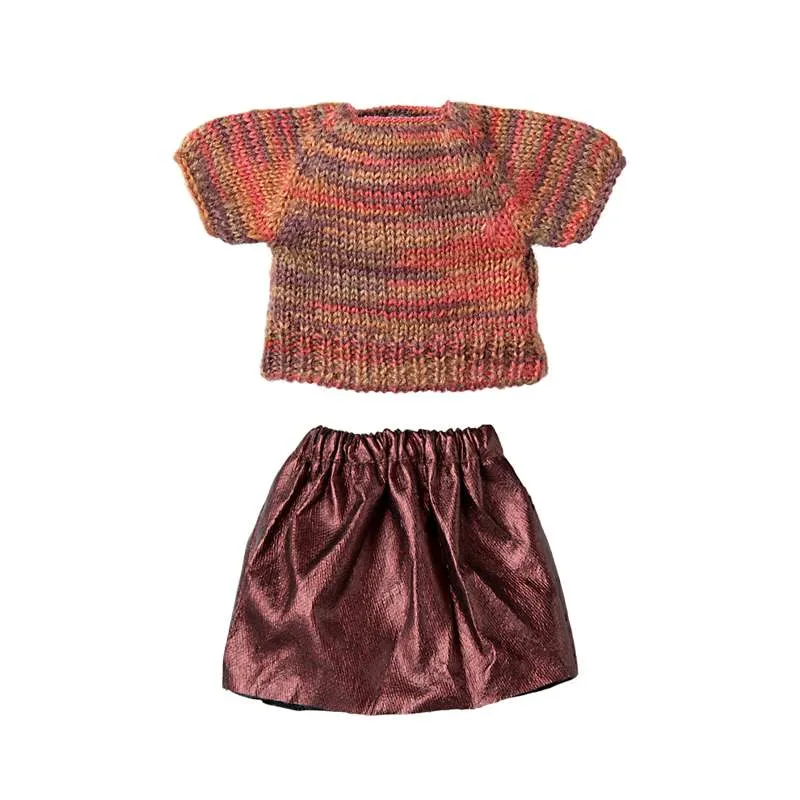 Maileg Skirt and Knitted Sweater - Mother Mouse