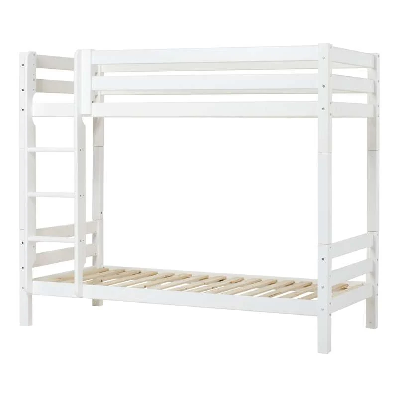 Hoppekids ECO Luxury - Høj Køjeseng - 177 cm. - Lige Stige - Flere Størrelser - Hvid