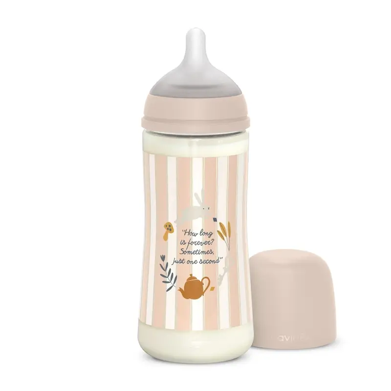 Suavinex Baby Bottle 360 Ml, Dense Flow (L), +6 Months, Wonderland Pink
