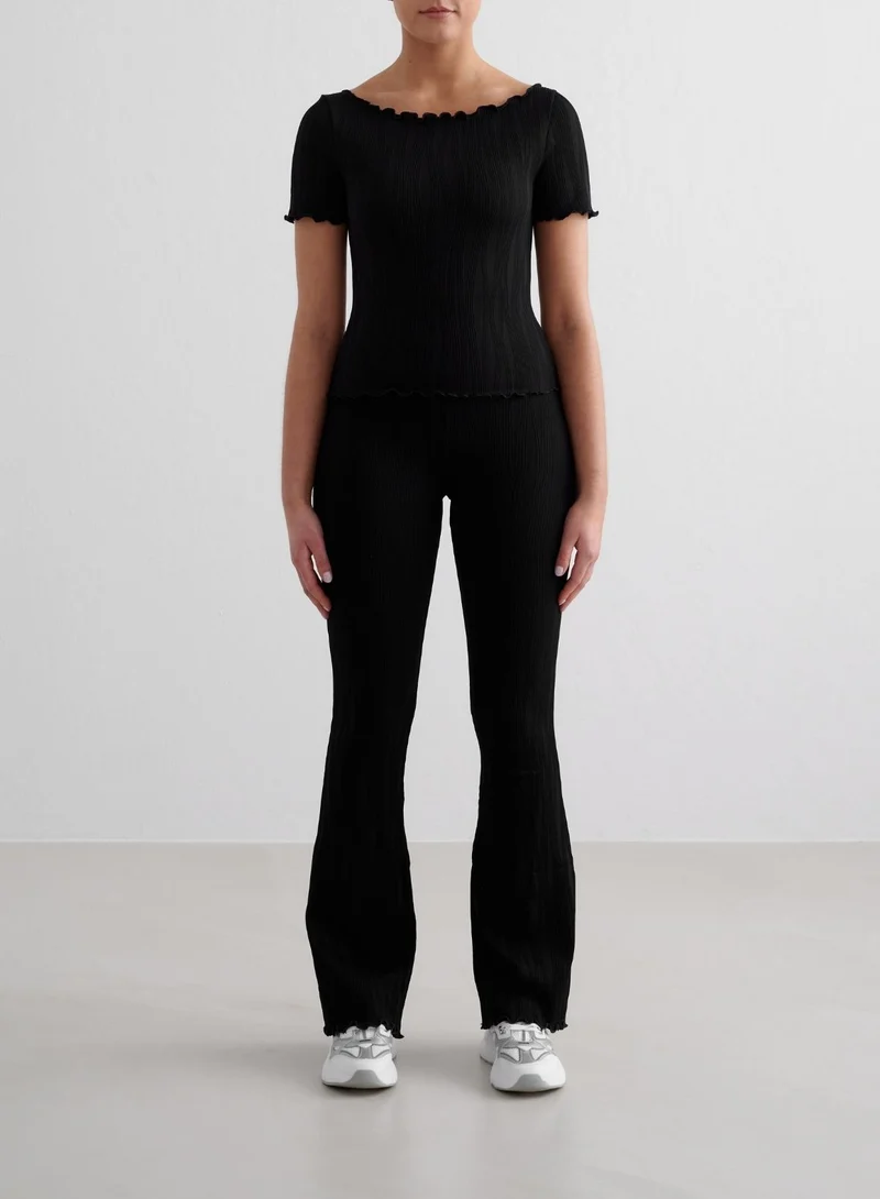 Black Tulip Flare Tights