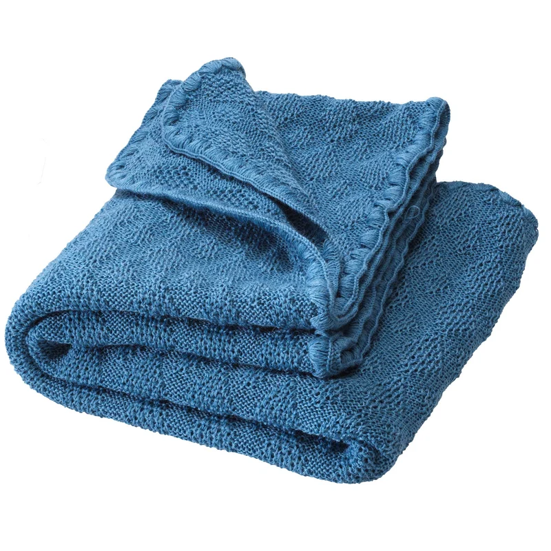 DISANA - babytæppe økologisk uld - dove blue