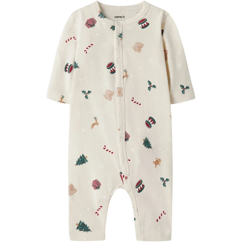 Name It Whitecap Gray Xmas AOP Nbnvismas Ls Nightsuit