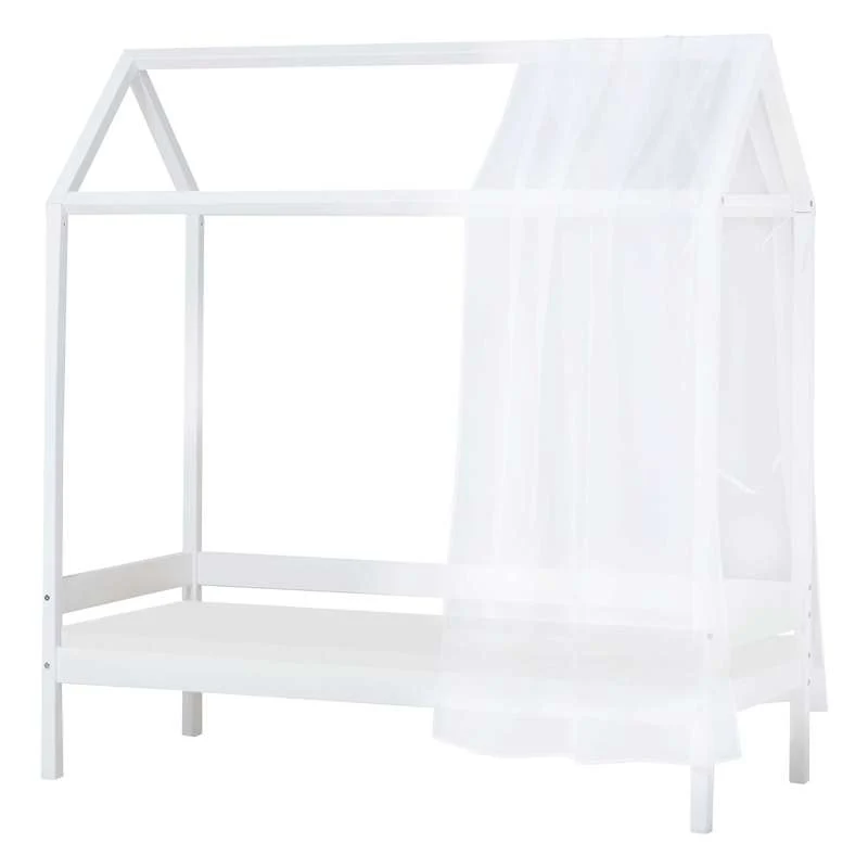 Hoppekids ECO Comfort - House bed m. Textile and Mattress - 70x160 cm. - White