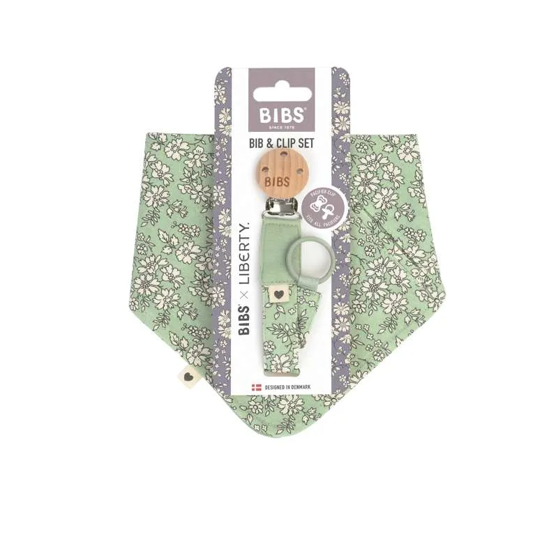BIBS Tillbehör - Bandana Haklapp och Napparsnöre - Liberty - Capel/Sage